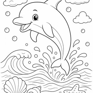 Kleurplaten Ocean Friends | Oceaan kleurplaten | Afdrukbare pdf | Digitale download afbeelding 4