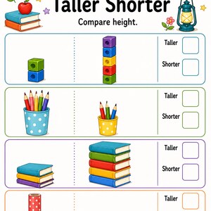 Atelier de mesure et de comparaison | Feuilles de calcul | PDF imprimable | Téléchargement numérique image 4