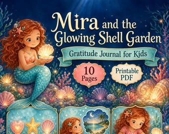 Mira and the Glowing Shell Garden | Gratitude Journal for Kids | Printable PDF | Digital Download