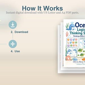 海洋ロジック＆思考スキルXL｜思考スキルワークシート｜印刷可能なPDF｜デジタルダウンロード 画像 8