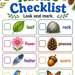 Paseo por la naturaleza / Búsqueda del tesoro en la naturaleza para niños / PDF imprimible / Descarga digital imagen 4