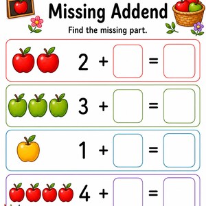 Apple Addition Shop | Additionsblad | Utskrivbar PDF | Digital nedladdning bild 5