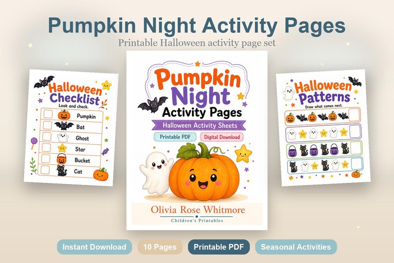 Pagine di attività per la Notte delle Zucche / Fogli di attività di Halloween / PDF stampabile / Download digitale immagine 2