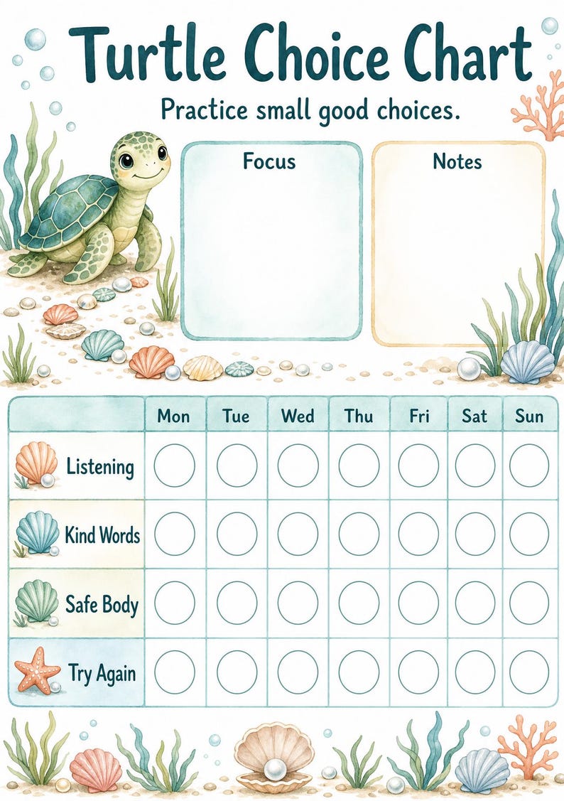 Turtle Good Choice Path | Behavior Chart for Kids | Printable PDF | Digital Download image 3