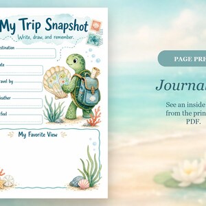 Turtle Travel Trail | kids travel journal | Printable PDF | Digital Download image 6