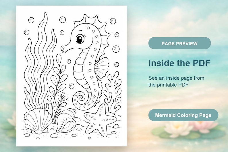 Mermaid Lagoon Coloring Pages | Mermaid Coloring Pages | Printable PDF | Digital Download image 10