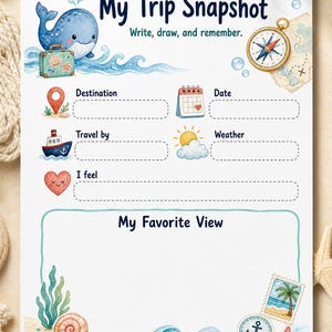 The Little Whale Journey | kids travel journal | Printable PDF | Digital Download image 5