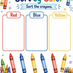 Crayon Sorting Shelf | Sorting Worksheets | Printable PDF | Digital Download image 3