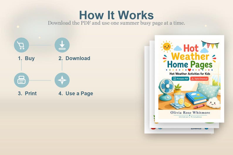 Hot Weather Home Pages | Hot Weather Activities for Kids | Printable PDF | Digital Download image 8