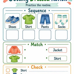 Dressed for the Day | Getting Dressed Visual Schedule | Printable PDF | Digital Download image 7
