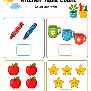 Páginas para la mesa de la cocina soleada / Páginas de verano para la mesa de la cocina / PDF imprimible / Descarga digital imagen 5