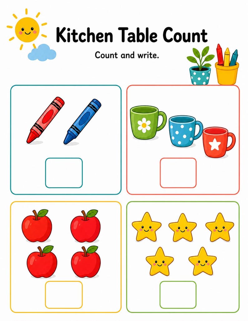Páginas para la mesa de la cocina soleada / Páginas de verano para la mesa de la cocina / PDF imprimible / Descarga digital imagen 5