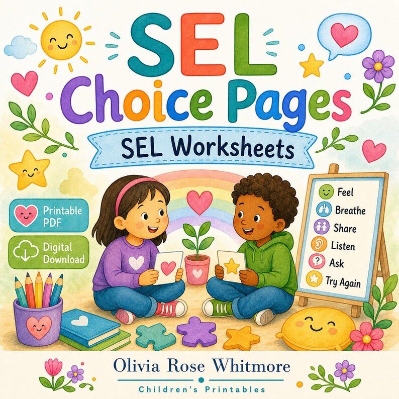 SEL Choice Pages | SEL Worksheets | Printable PDF | Digital Download image 1