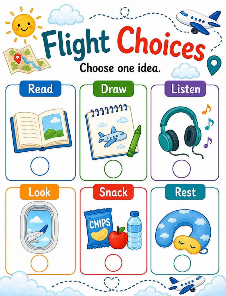 Sky Trip Activity Pages | Airplane Activities for Kids | Printable PDF | Digital Download image 7