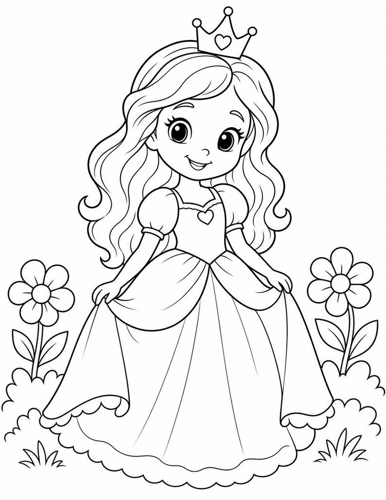 Dibujos para colorear de castillos de princesas / Dibujos para colorear de princesas / PDF imprimible / Descarga digital imagen 3