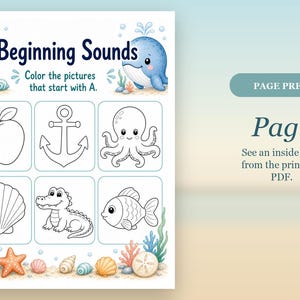 Little Whale ABCs | Preschool Worksheets | Printable PDF | Digital Download image 8