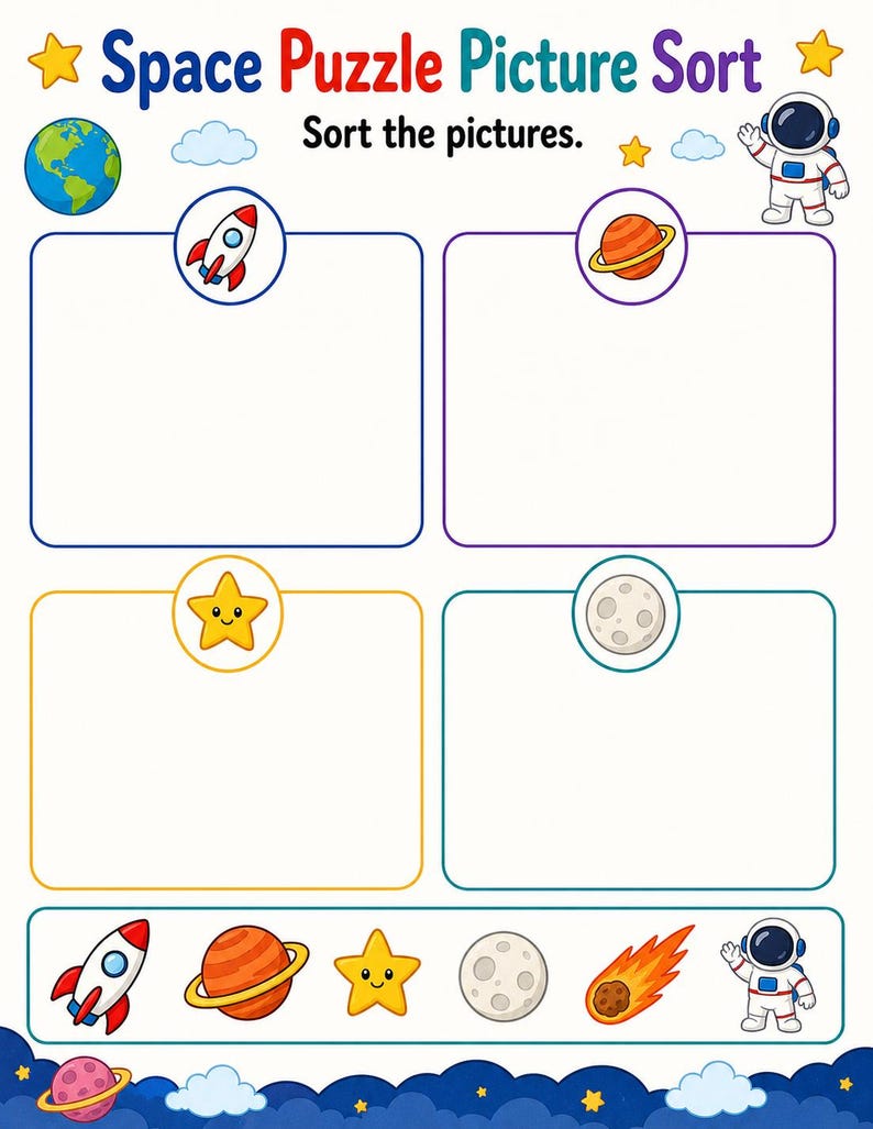 Space Logic Puzzles | Space Activity Sheets | Printable PDF | Digital Download image 3