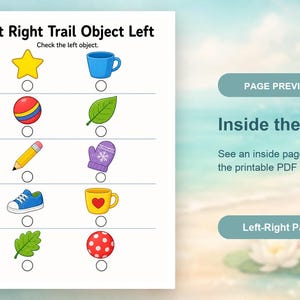 Left Right Learning Trail | Left and Right Worksheets | Printable PDF | Digital Download image 10