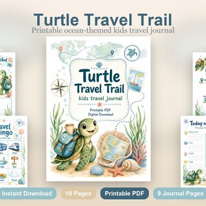 Turtle Travel Trail | kids travel journal | Printable PDF | Digital Download image 2