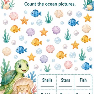 Turtle Treasure Tasks | Kids Activity Sheets | Printable PDF | Digital Download image 4