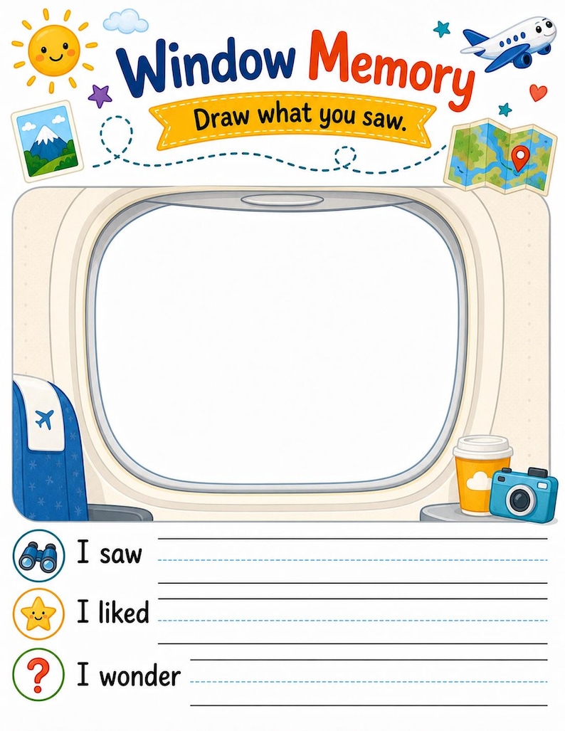 Postcard Memory Pages | Travel Journal for Kids | Printable PDF | Digital Download image 6