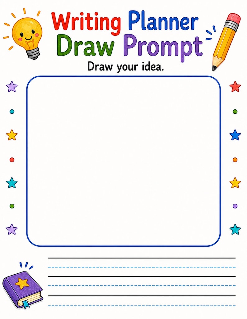 Creative Writing Planner | Writing Graphic Organizer | Printable PDF | Digital Download image 3