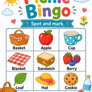 Afspeelpagina's picknick | Picknickactiviteiten voor kinderen | Afdrukbare pdf | Digitale download afbeelding 3