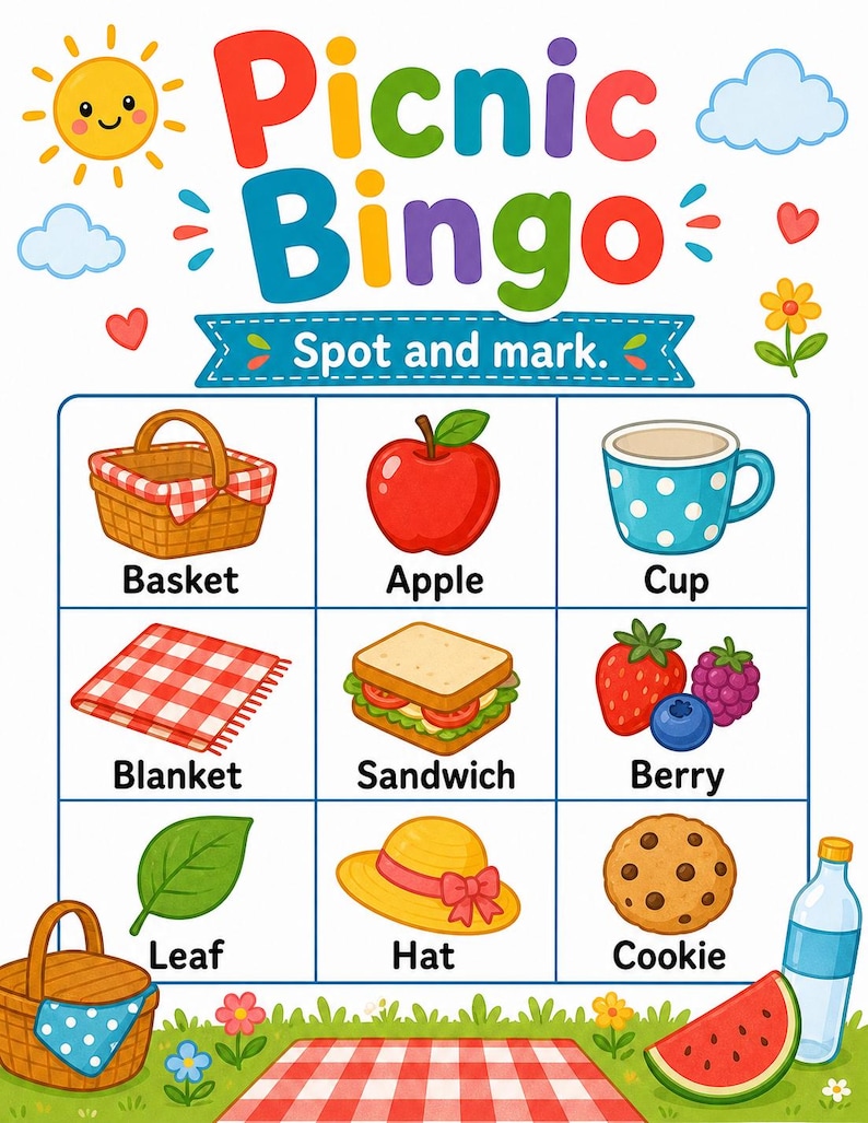 Afspeelpagina's picknick | Picknickactiviteiten voor kinderen | Afdrukbare pdf | Digitale download afbeelding 3