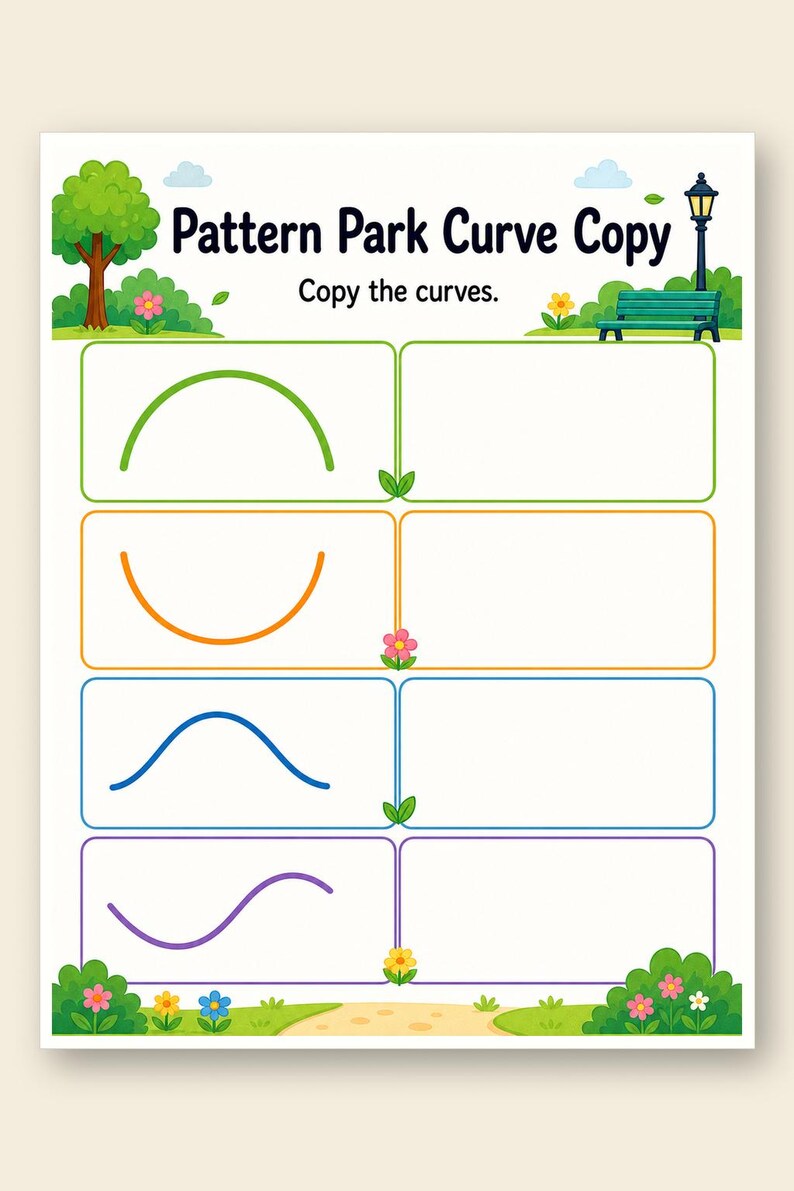 Vorschrift Pattern Park | Arbeitsblätter zum Vorschreiben | Druckbare PDF | Digitaler Download Bild 9
