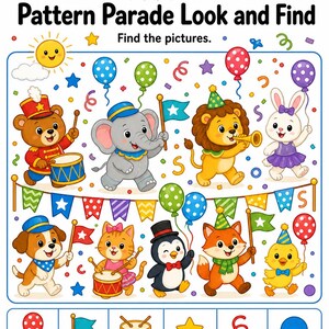パターンパレードページ | パターンワークシート | 印刷可能なPDF | デジタルダウンロード 画像 4