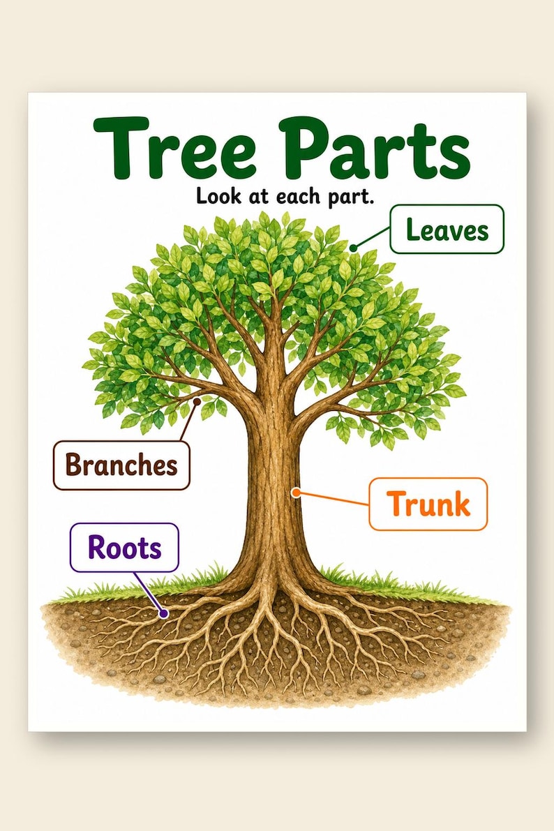 Explorateur de parties d'arbre | Feuille de travail Parties d'un arbre | PDF imprimable | Téléchargement numérique image 9