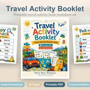 Cuaderno de actividades de viaje / Libro de actividades de viaje para niños / PDF imprimible / Descarga digital imagen 2
