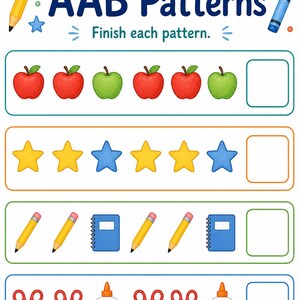 Pattern Parade | Pattern Worksheets | Printable PDF | Digital Download image 4