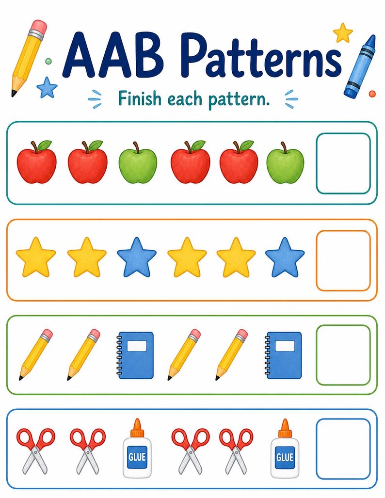 Pattern Parade | Pattern Worksheets | Printable PDF | Digital Download image 4
