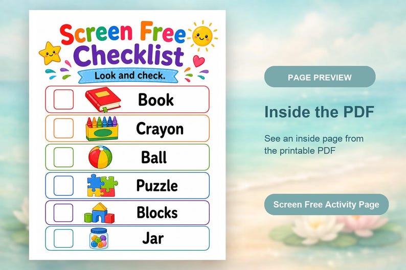 Screen Free Summer Pages | Screen Free Activities for Kids | Printable PDF | Digital Download image 10