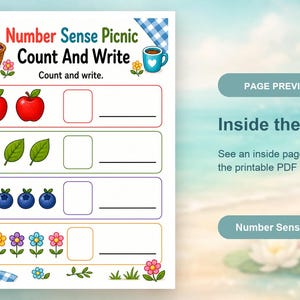 Number Sense Picnic | Number Sense Worksheets | Printable PDF | Digital Download image 10