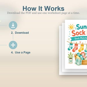 Sonnige Sockenpaare | Socken-Matching-Spiel | Druckbare PDF | Digitaler Download Bild 8