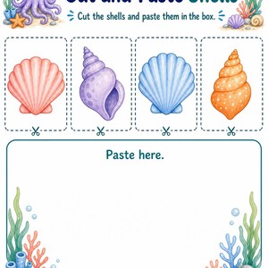 Octopus Scissor Skills | Scissor Skills Worksheets | Printable PDF | Digital Download image 5
