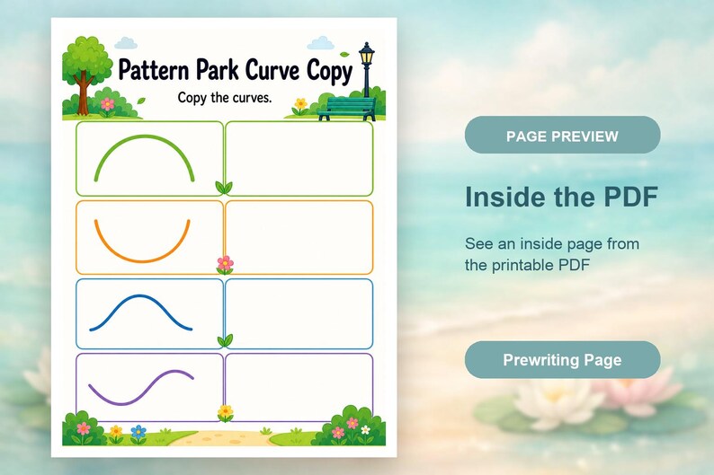 Vorschrift Pattern Park | Arbeitsblätter zum Vorschreiben | Druckbare PDF | Digitaler Download Bild 10