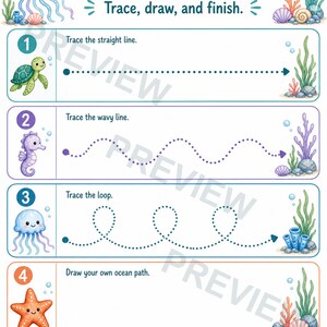 Ocean Frühlern-Starter XL | Vorschul Arbeitsblätter | Druckbare PDF | Digitaler Download Bild 7