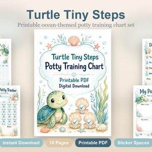 Turtle Tiny Steps | Tabela nauki korzystania z nocnika | Do druku w formacie PDF | Pobierz cyfrowo zdjęcie 2