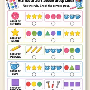 Attribute Sort Studio | Attribute Sorting Worksheets | Printable PDF | Digital Download image 9