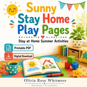 Pagine di gioco estive da fare in casa / Attività estive da fare a casa / PDF stampabile / Download digitale immagine 1