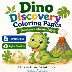 Dino Discovery Coloring Pages | Dinosaur Coloring Pages | Printable PDF | Digital Download image 1