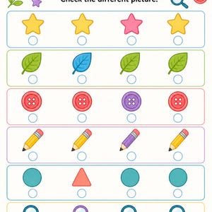 Detective visuele discriminatie | Werkbladen visuele discriminatie | Afdrukbare pdf | Digitale download afbeelding 4