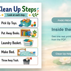 Bedroom Tidy Steps | Clean Up Checklist | Printable PDF | Digital Download image 10