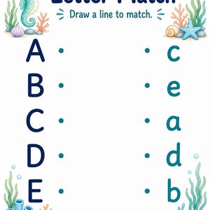Seahorse Letter Trails | Letter Tracing Worksheets | Printable PDF | Digital Download image 4