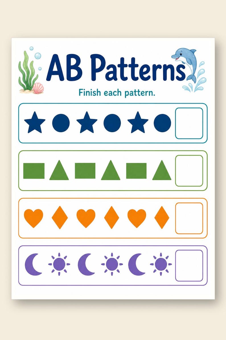 Pattern Parade | Pattern Worksheets | Printable PDF | Digital Download image 9