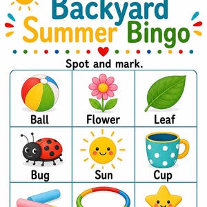 Backyard Summer Play Pages | Backyard Summer Activities | Printable PDF | Digital Download image 3