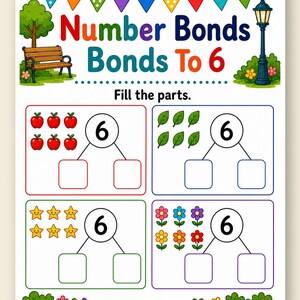 Number Bonds Park | Number Bonds Worksheets | Printable PDF | Digital Download image 9